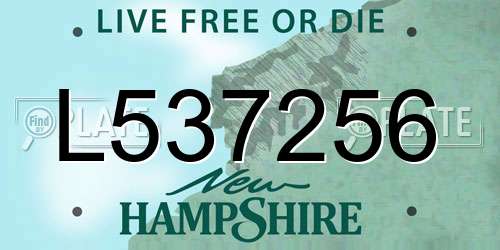 L537256 New Hampshire License Plate