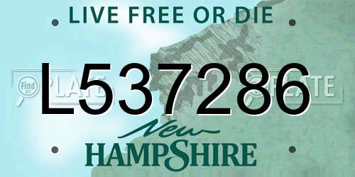 L537286 New Hampshire License Plate
