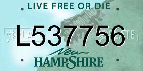 L537756 New Hampshire License Plate