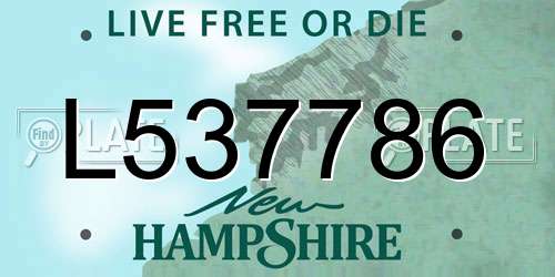 L537786 New Hampshire License Plate