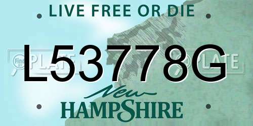 L53778G New Hampshire License Plate