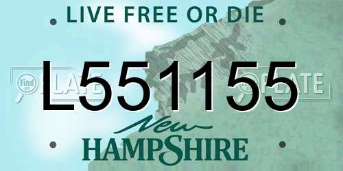 L551155 New Hampshire License Plate