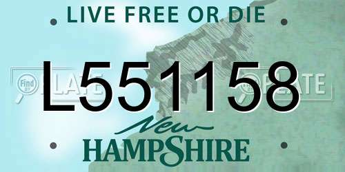L551158 New Hampshire License Plate