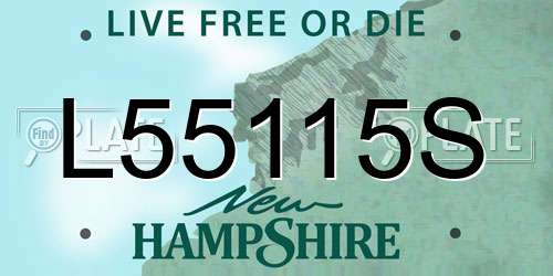 L55115S New Hampshire License Plate