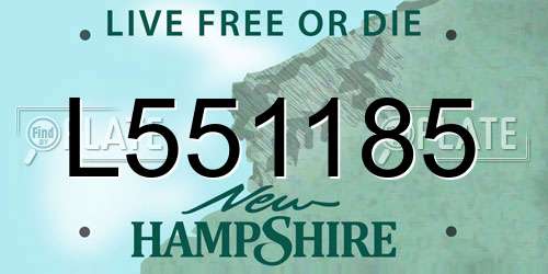 L551185 New Hampshire License Plate