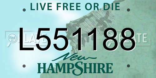 L551188 New Hampshire License Plate