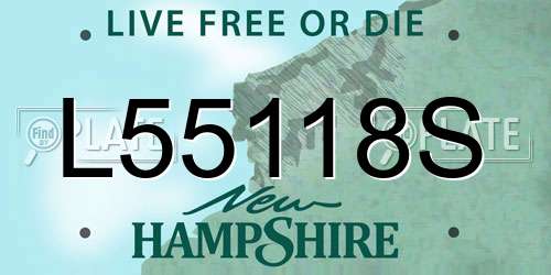 L55118S New Hampshire License Plate