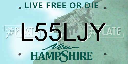 L55LJY New Hampshire License Plate