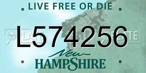 L574256 New Hampshire License Plate