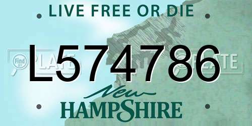 L574786 New Hampshire License Plate