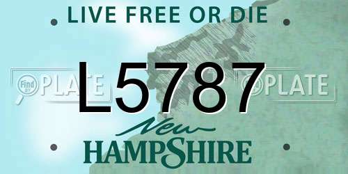 L5787 New Hampshire License Plate