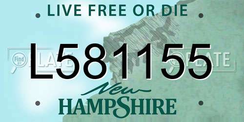 L581155 New Hampshire License Plate