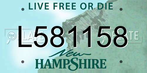 L581158 New Hampshire License Plate