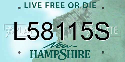 L58115S New Hampshire License Plate