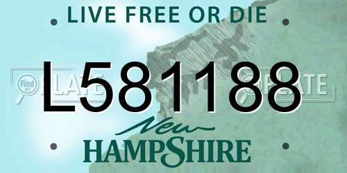 L581188 New Hampshire License Plate