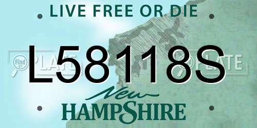 L58118S New Hampshire License Plate