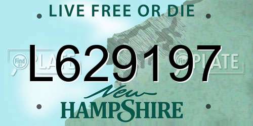 L629197 New Hampshire License Plate