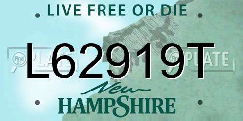L62919T New Hampshire License Plate
