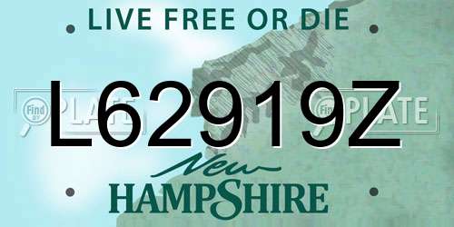 L62919Z New Hampshire License Plate