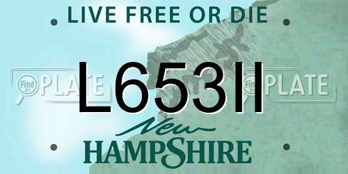 L653II New Hampshire License Plate