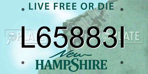 L65883I New Hampshire License Plate