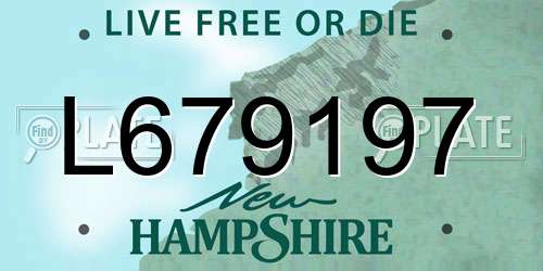 L679197 New Hampshire License Plate