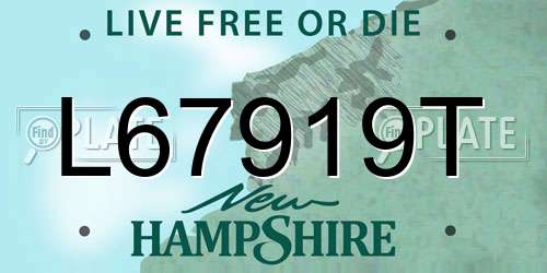 L67919T New Hampshire License Plate