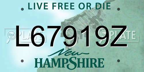 L67919Z New Hampshire License Plate