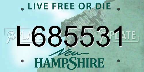 L685531 New Hampshire License Plate
