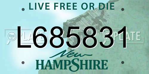 L685831 New Hampshire License Plate