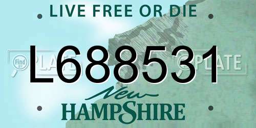 L688531 New Hampshire License Plate