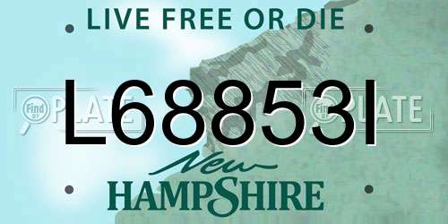 L68853I New Hampshire License Plate