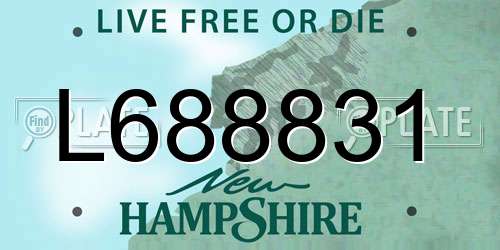 L688831 New Hampshire License Plate