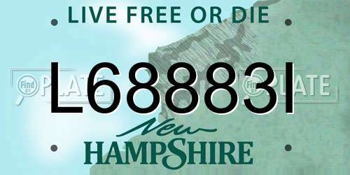L68883I New Hampshire License Plate