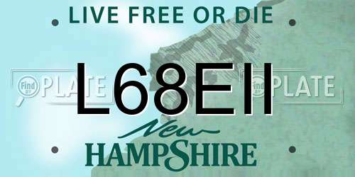 L68EII New Hampshire License Plate