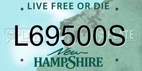 L69500S New Hampshire License Plate