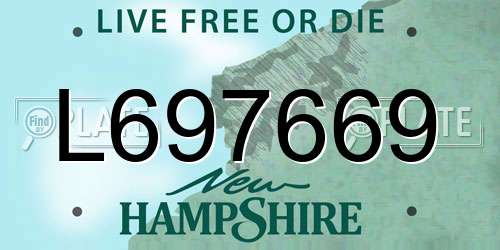 L697669 New Hampshire License Plate