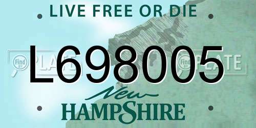 L698005 New Hampshire License Plate