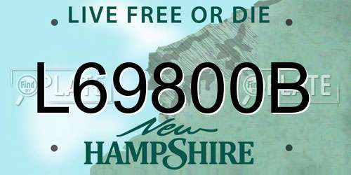 L69800B New Hampshire License Plate