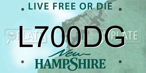 L700DG New Hampshire License Plate