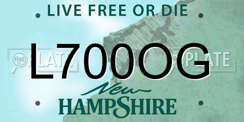 L700OG New Hampshire License Plate