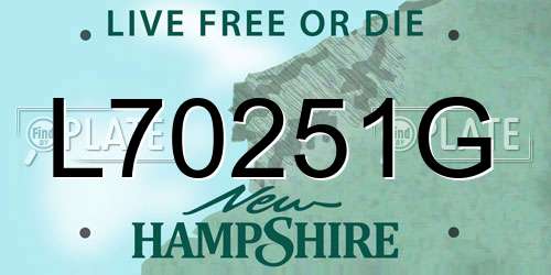 L70251G New Hampshire License Plate