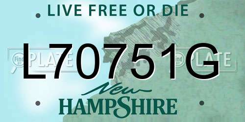 L70751G New Hampshire License Plate