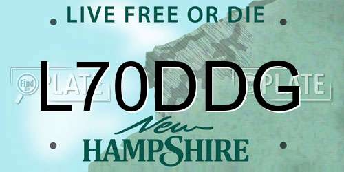 L70DDG New Hampshire License Plate