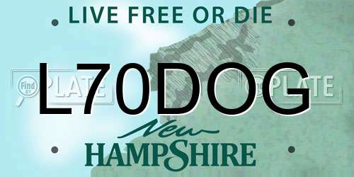 L70DOG New Hampshire License Plate