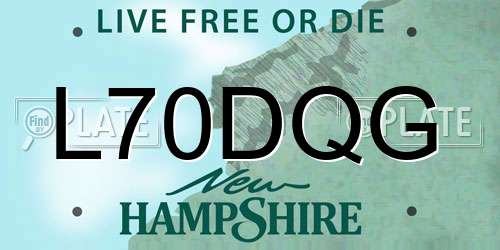L70DQG New Hampshire License Plate