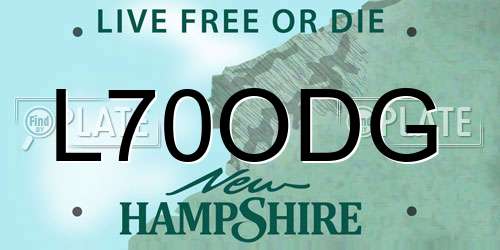 L70ODG New Hampshire License Plate