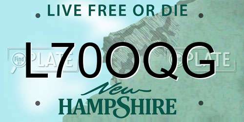 L70OQG New Hampshire License Plate
