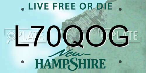 L70QOG New Hampshire License Plate