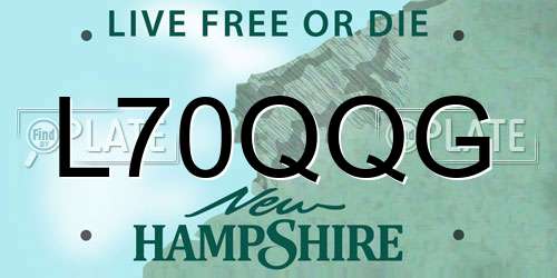 L70QQG New Hampshire License Plate